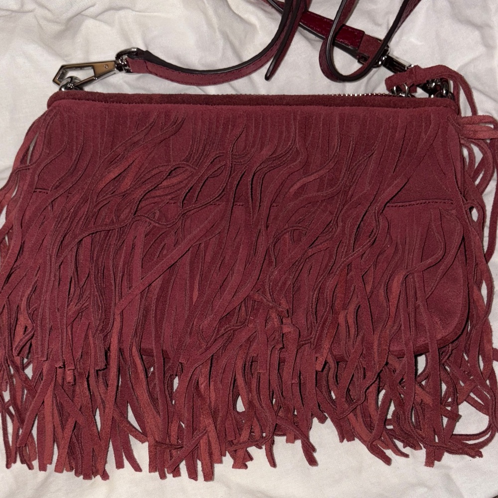 Rebecca Minkoff Fringe Crossbody Bag - Deep Red